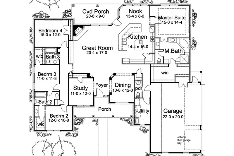 Dream House Plan - Floor Plan - Main Floor for Traditional House Plan #120-229 - 4 bed, 3.5 bath