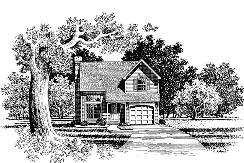 House Blueprint - Country Exterior - Front Elevation Plan #316-198
