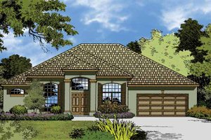 Home Plan - Mediterranean Exterior - Front Elevation Plan #1015-17