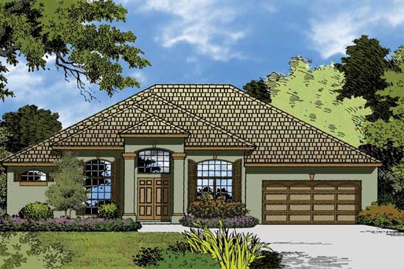 Home Plan - Mediterranean Exterior - Front Elevation Plan #1015-17
