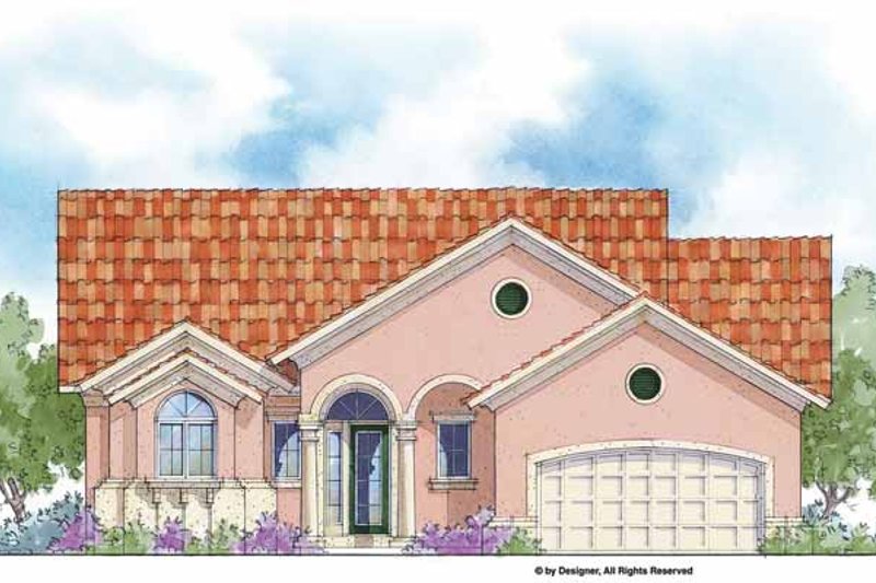 House Blueprint - Mediterranean Exterior - Front Elevation Plan #938-39