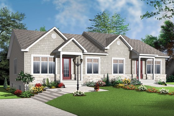 Exterior - Front Elevation 3 for Craftsman House Plan #23-2592 - 4 bed, 2 bath