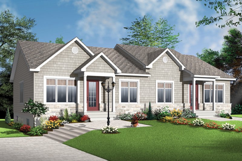 House Blueprint - Exterior - Front Elevation 3 for Craftsman House Plan #23-2592 - 4 bed, 2 bath
