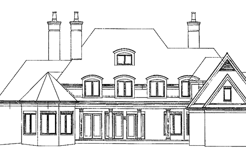 Home Plan - Exterior - Rear Elevation for Country House Plan #453-300 - 4 bed, 5 bath