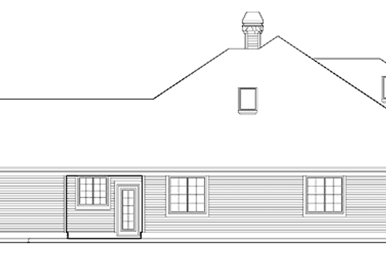 Exterior - Rear Elevation for Prairie House Plan #48-772 - 4 bed, 2.5 bath