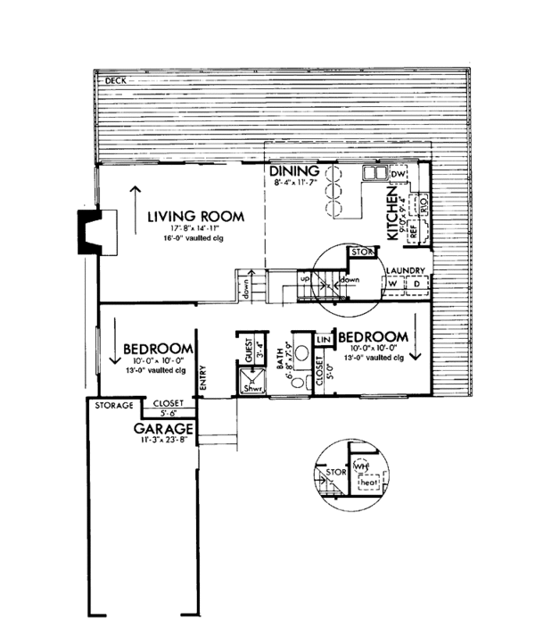House Plan Design - Cabin Floor Plan - Main Floor Plan #320-1017