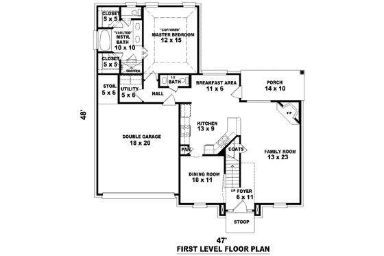 Floor Plan - Main Floor for European House Plan #81-13627 - 3 bed, 2.5 bath
