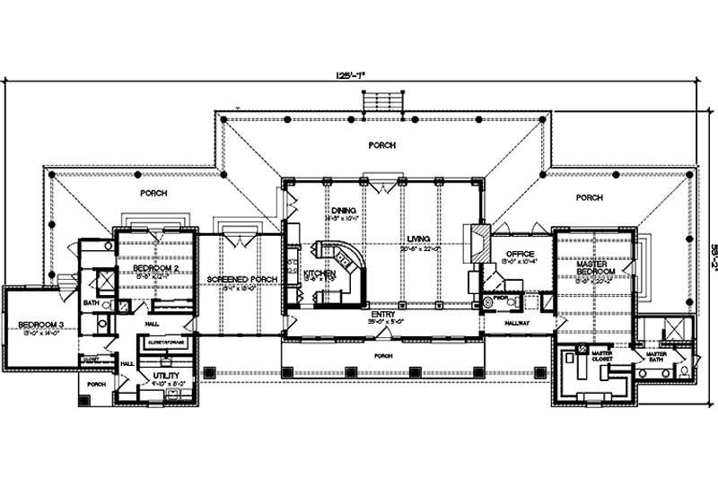 Dream House Plan - Floor Plan - Main Floor for Country House Plan #140-171 - 3 bed, 2.5 bath