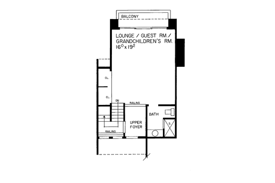 Floor Plan - Other Floor for Contemporary House Plan #72-743 - 2 bed, 2 bath