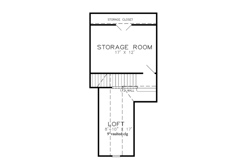 House Blueprint - Floor Plan - Upper Floor for Country House Plan #968-16 - 3 bed, 2 bath