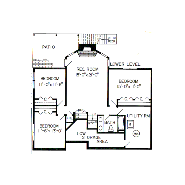 Floor Plan - Lower Floor Plan #312-791