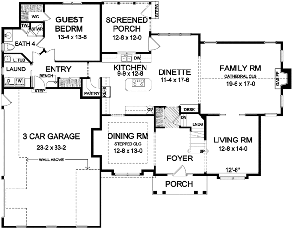 Home Plan - Colonial Floor Plan - Main Floor Plan #328-435