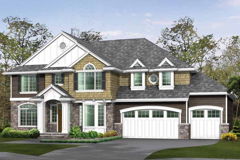Home Plan - Exterior - Front Elevation 3 for Craftsman House Plan #132-463 - 4 bed, 3 bath