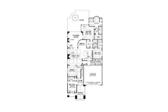 Floor Plan - Main Floor for Craftsman House Plan #929-846 - 3 bed, 3 bath