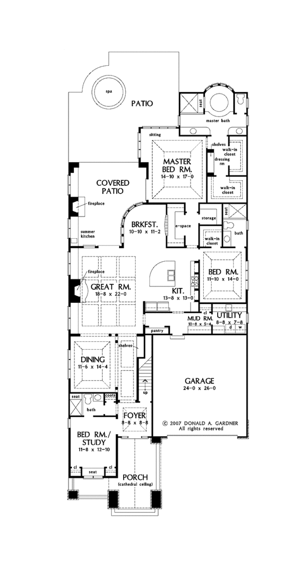 Craftsman Floor Plan - Main Floor Plan #929-846