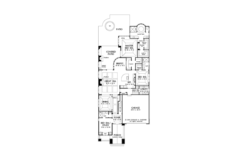 Home Plan - Floor Plan - Main Floor for Craftsman House Plan #929-846 - 3 bed, 3 bath