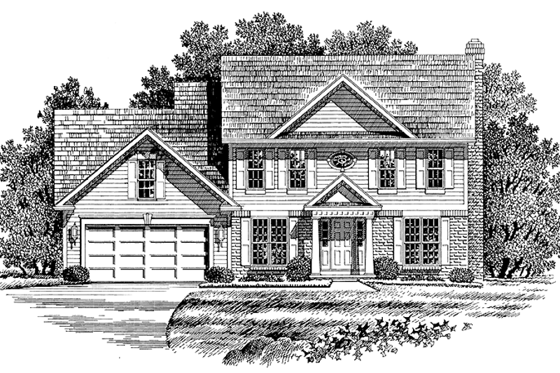 Architectural House Design - Colonial Exterior - Front Elevation Plan #316-168