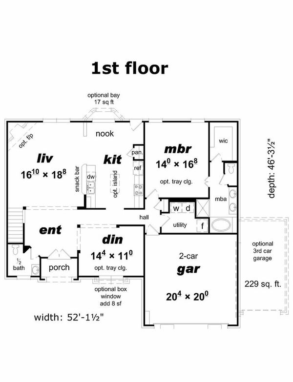 Traditional Floor Plan - Main Floor Plan #329-355