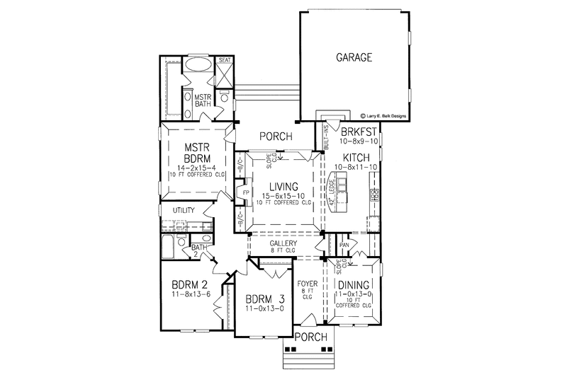 Dream House Plan - Floor Plan - Main Floor for Contemporary House Plan #952-227 - 3 bed, 2 bath