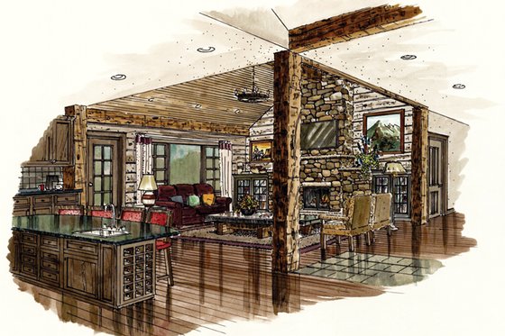 Interior - Family Room for Ranch House Plan #942-15 - 3 bed, 2 bath
