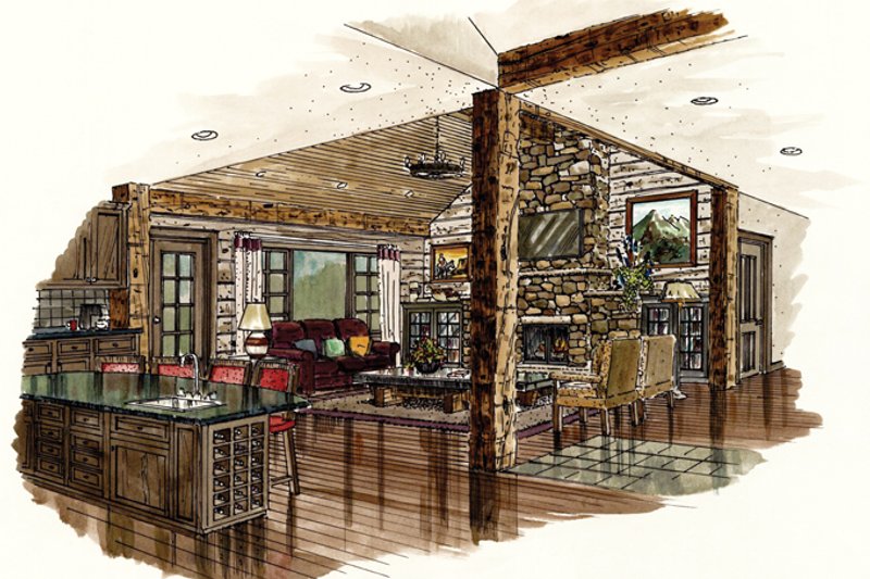 Dream House Plan - Interior - Family Room for Ranch House Plan #942-15 - 3 bed, 2 bath