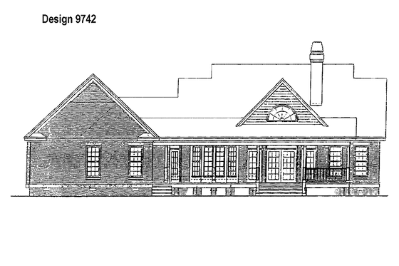 Exterior - Rear Elevation for Country House Plan #929-184 - 3 bed, 2.5 bath