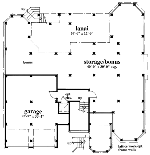 Home Plan - Mediterranean Floor Plan - Lower Floor Plan #930-32