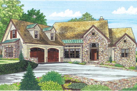 Exterior - Front Elevation 5 for Craftsman House Plan #929-937 - 4 bed, 4 bath