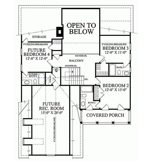 Southern Floor Plan - Upper Floor Plan #137-189
