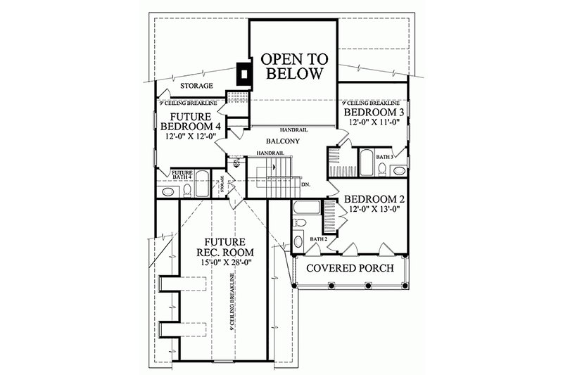 Architectural House Design - Floor Plan - Upper Floor for Southern House Plan #137-189 - 4 bed, 4.5 bath