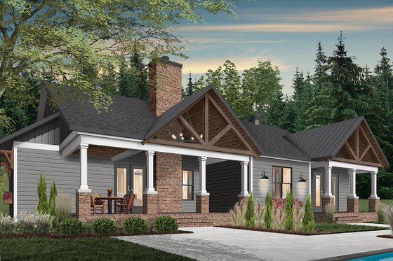 Exterior - Rear Elevation 3 for Farmhouse House Plan #23-2689 - 4 bed, 2.5 bath