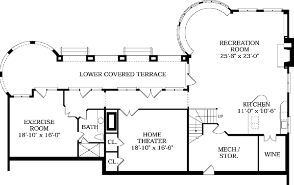 Architectural House Design - Country Floor Plan - Lower Floor Plan #453-244