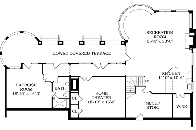 Dream House Plan - Floor Plan - Lower Floor for Country House Plan #453-244 - 6 bed, 6 bath