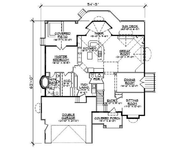 House Plan Design - European Floor Plan - Main Floor Plan #5-370