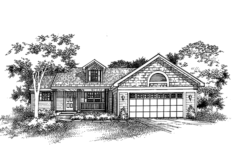 Architectural House Design - Ranch Exterior - Front Elevation Plan #320-911