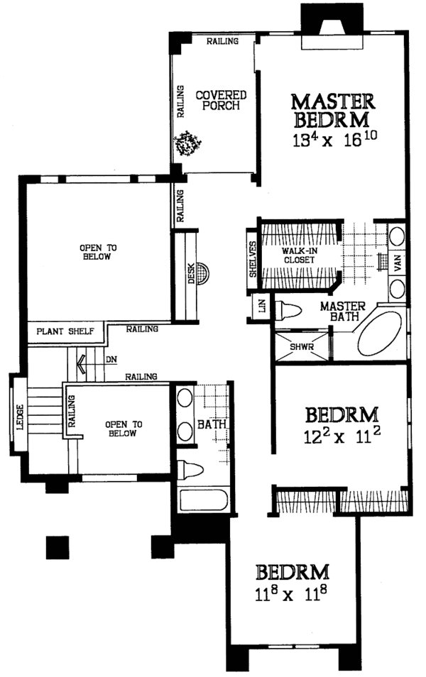 House Plan Design - Classical Floor Plan - Upper Floor Plan #72-1089