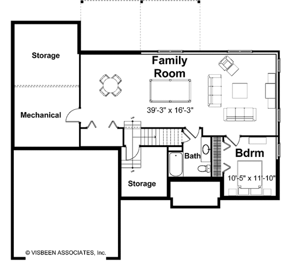 Architectural House Design - Craftsman Floor Plan - Lower Floor Plan #928-120