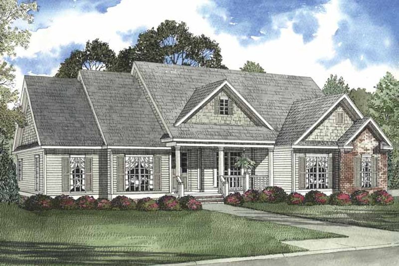 Dream House Plan - Exterior - Front Elevation 3 for Country House Plan #17-3207 - 4 bed, 3 bath