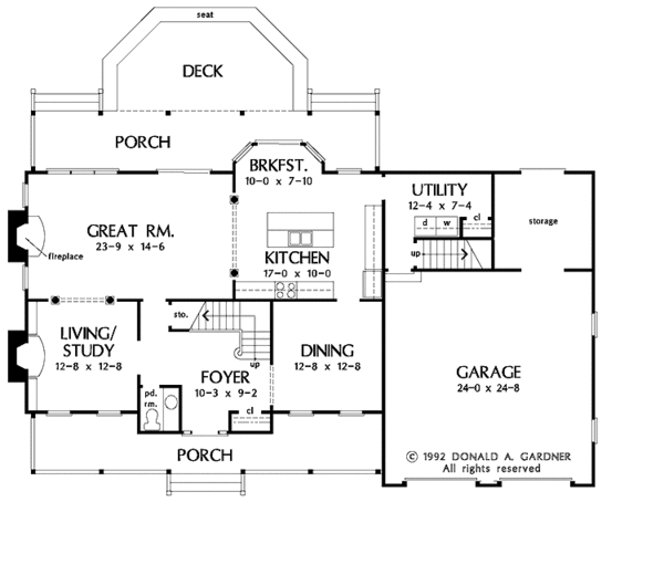 Home Plan - Country Floor Plan - Main Floor Plan #929-483