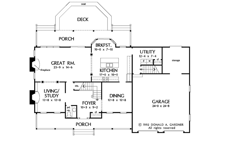 House Plan Design - Floor Plan - Main Floor for Country House Plan #929-483 - 4 bed, 2.5 bath