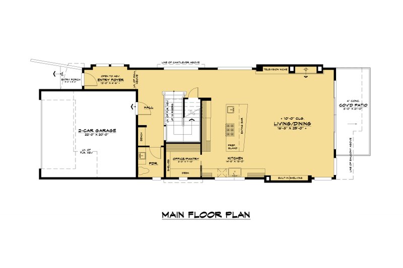 House Design - Floor Plan - Main Floor for Contemporary House Plan #1066-149 - 3 bed, 3 bath