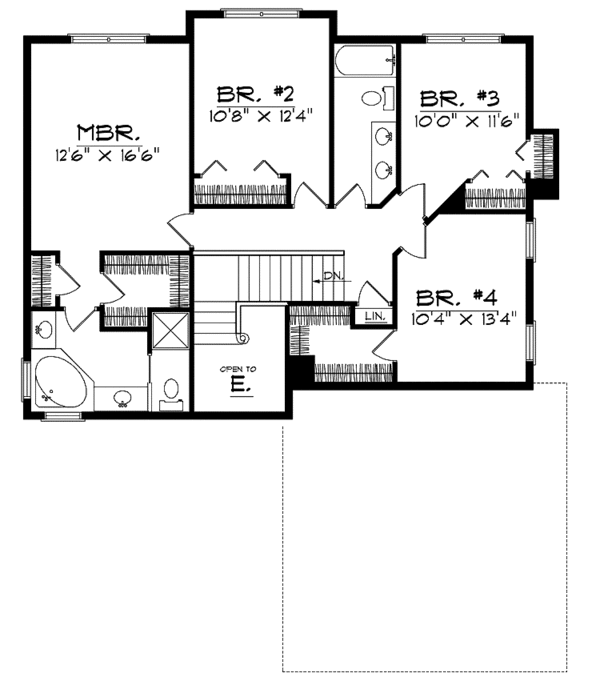 House Plan Design - Traditional Floor Plan - Upper Floor Plan #70-1353