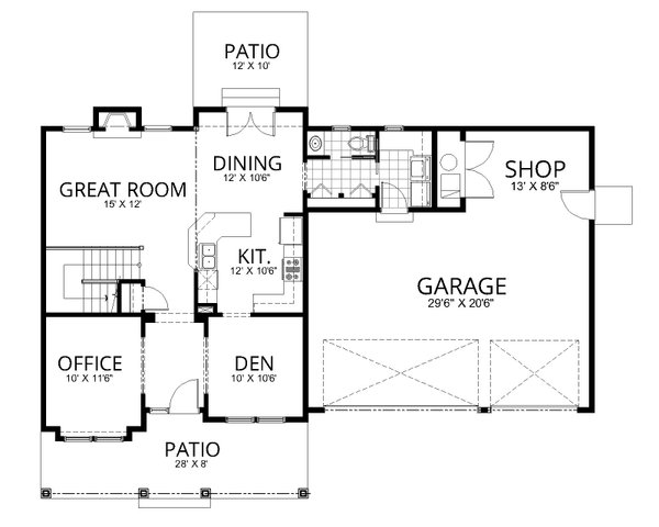 House Design - Traditional Floor Plan - Main Floor Plan #112-207