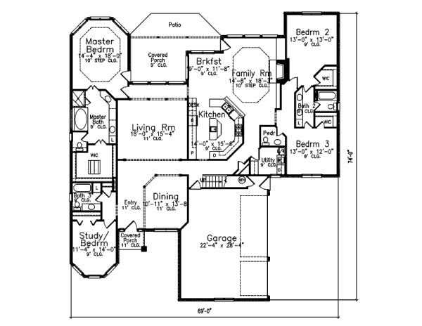 European Floor Plan - Main Floor Plan #52-220