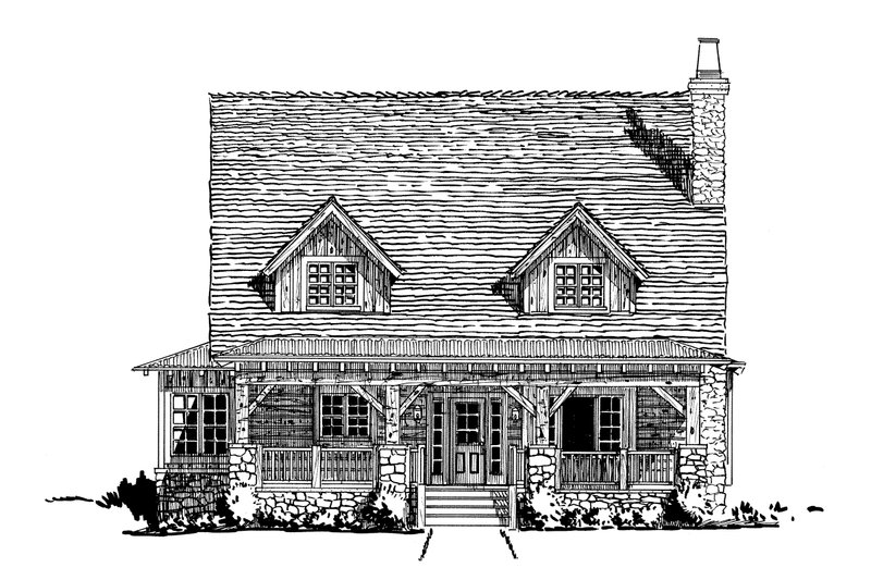 Home Plan - Exterior - Front Elevation 3 for Cabin House Plan #942-33 - 3 bed, 2 bath