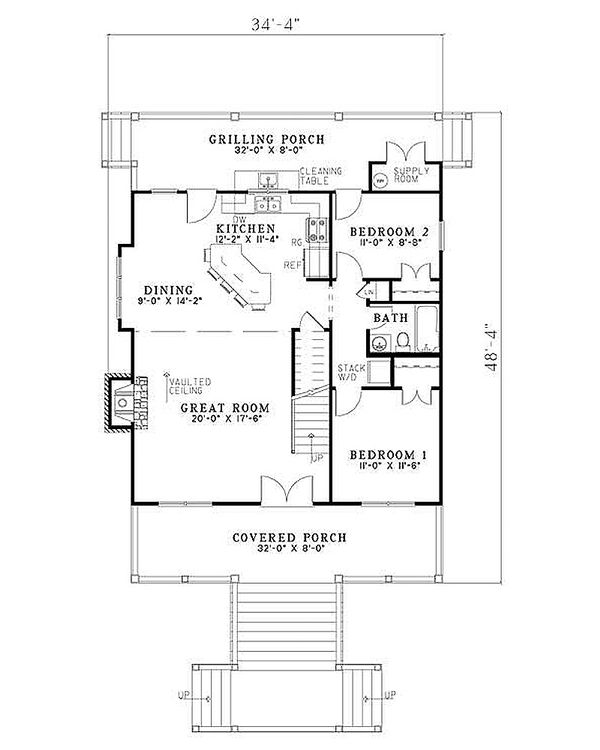 House Design - Cottage Floor Plan - Main Floor Plan #17-2354