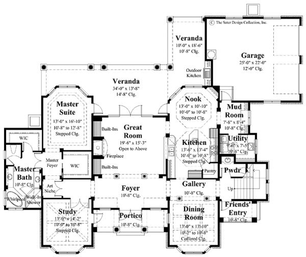 House Blueprint - Mediterranean Floor Plan - Main Floor Plan #930-276