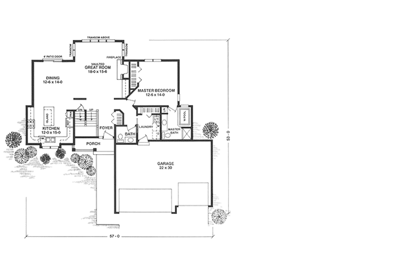 Home Plan - Floor Plan - Main Floor for Country House Plan #981-30 - 3 bed, 2.5 bath
