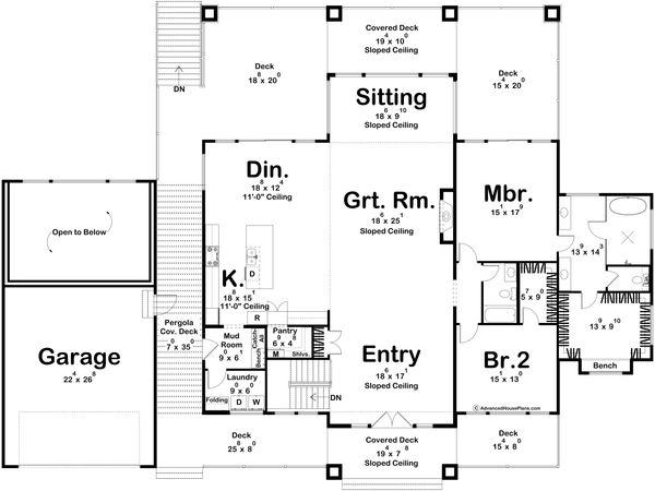 Modern Floor Plan - Main Floor Plan #455-392