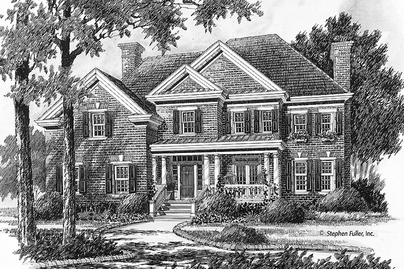 Home Plan - Exterior - Front Elevation 3 for Colonial House Plan #429-380 - 4 bed, 2.5 bath